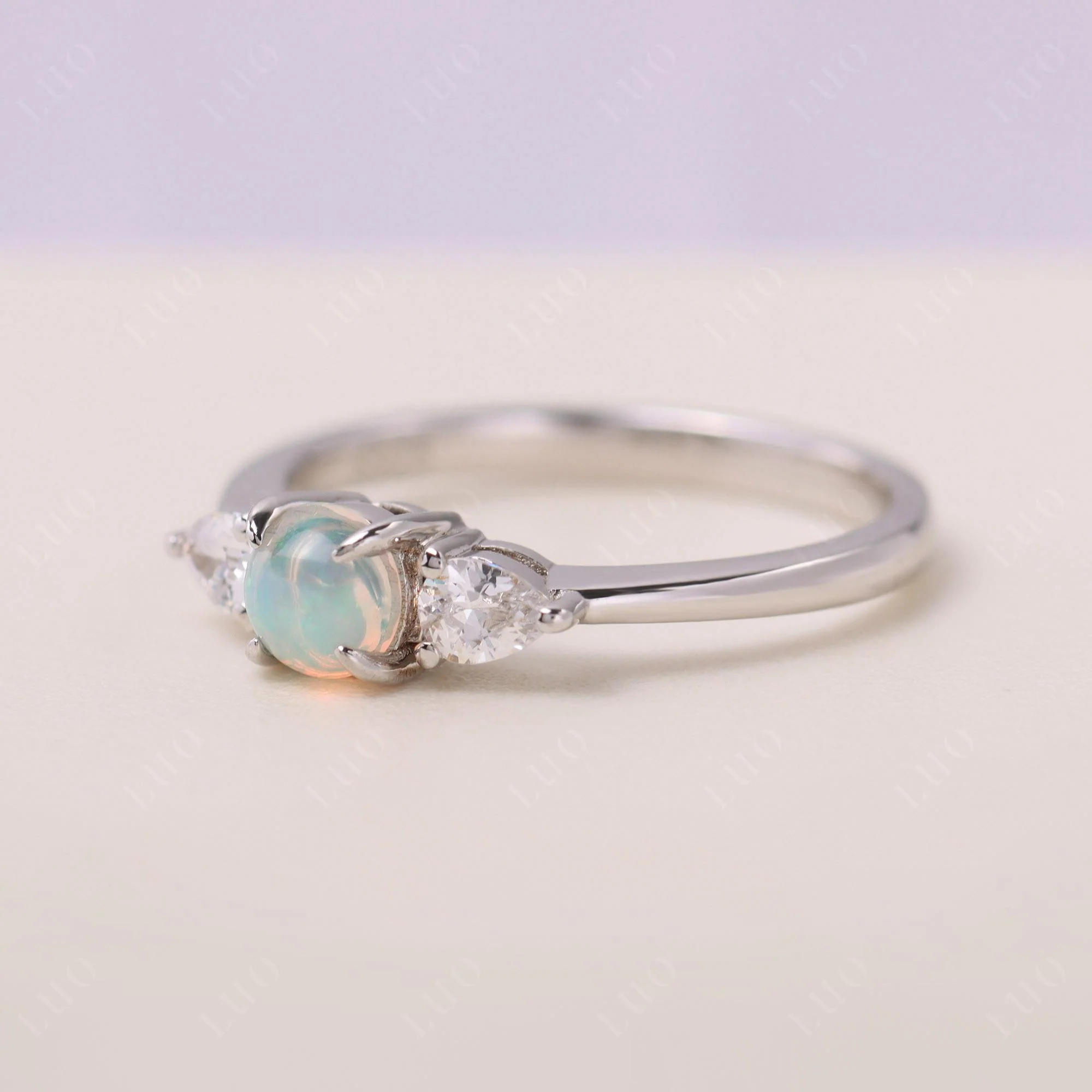 Cabochon Opal Engagement Ring - Image 11