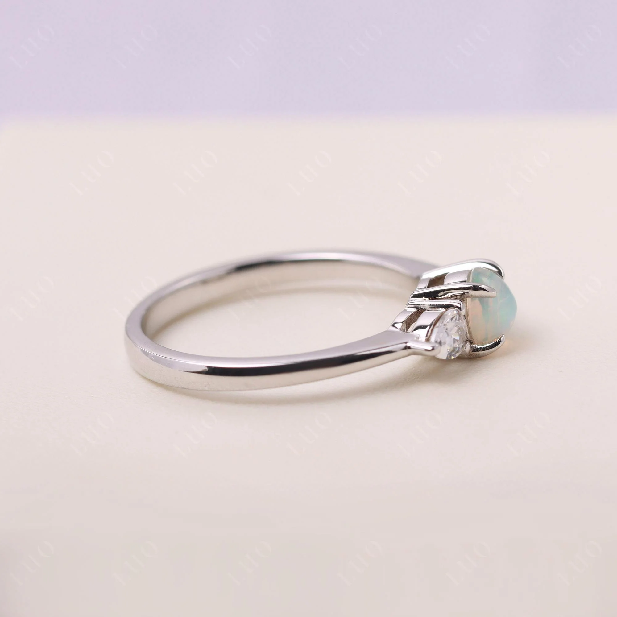 Cabochon Opal Engagement Ring - Image 13