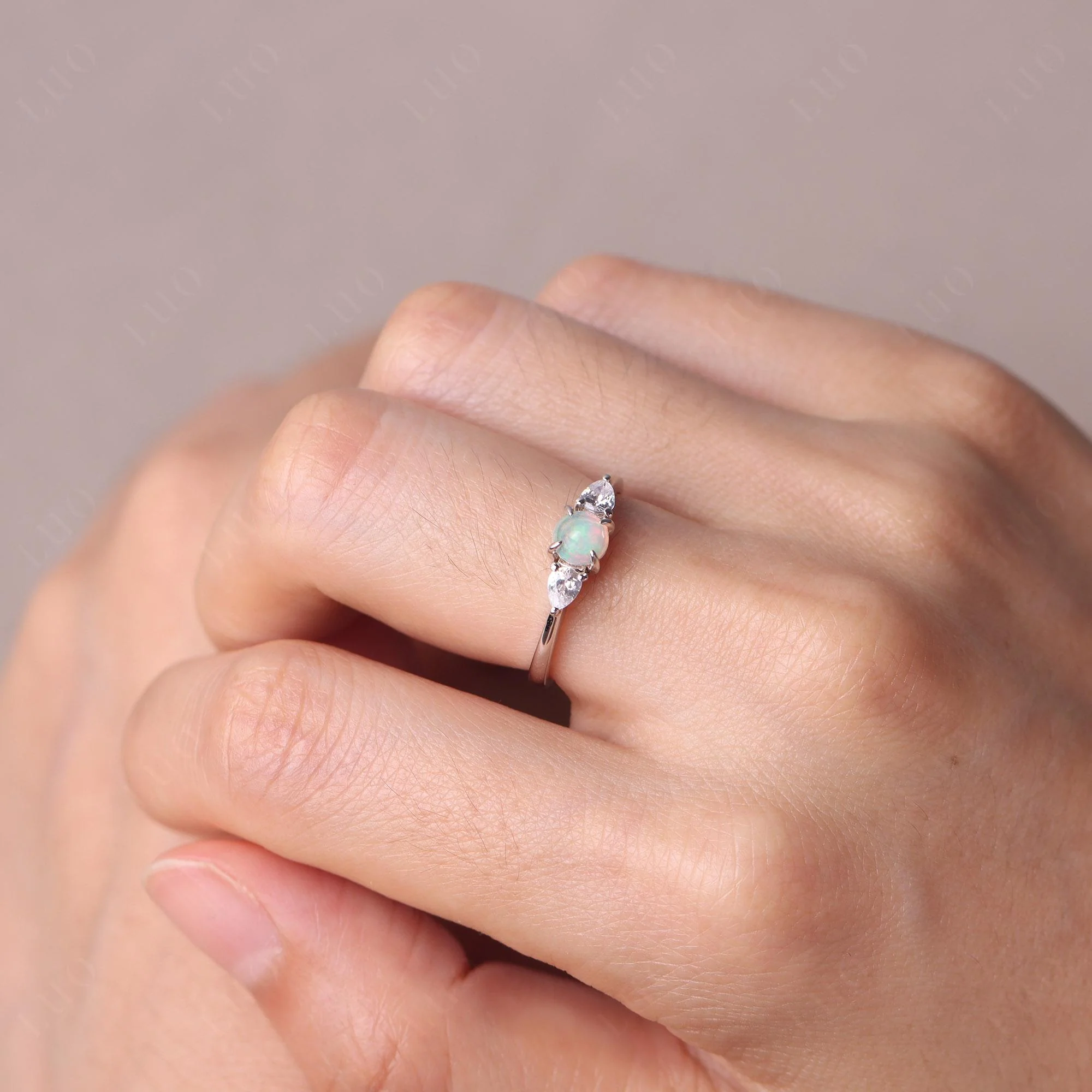 Cabochon Opal Engagement Ring - Image 14