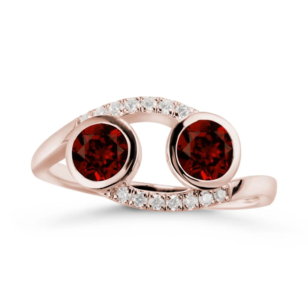 Cancer Zodiac Bypass Garnet Ring -Protective & Elegant - Image 2