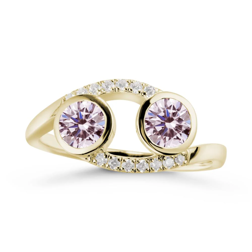Cancer Zodiac Bypass Pink Cubic Zirconia Ring -Protective & Elegant - Image 4