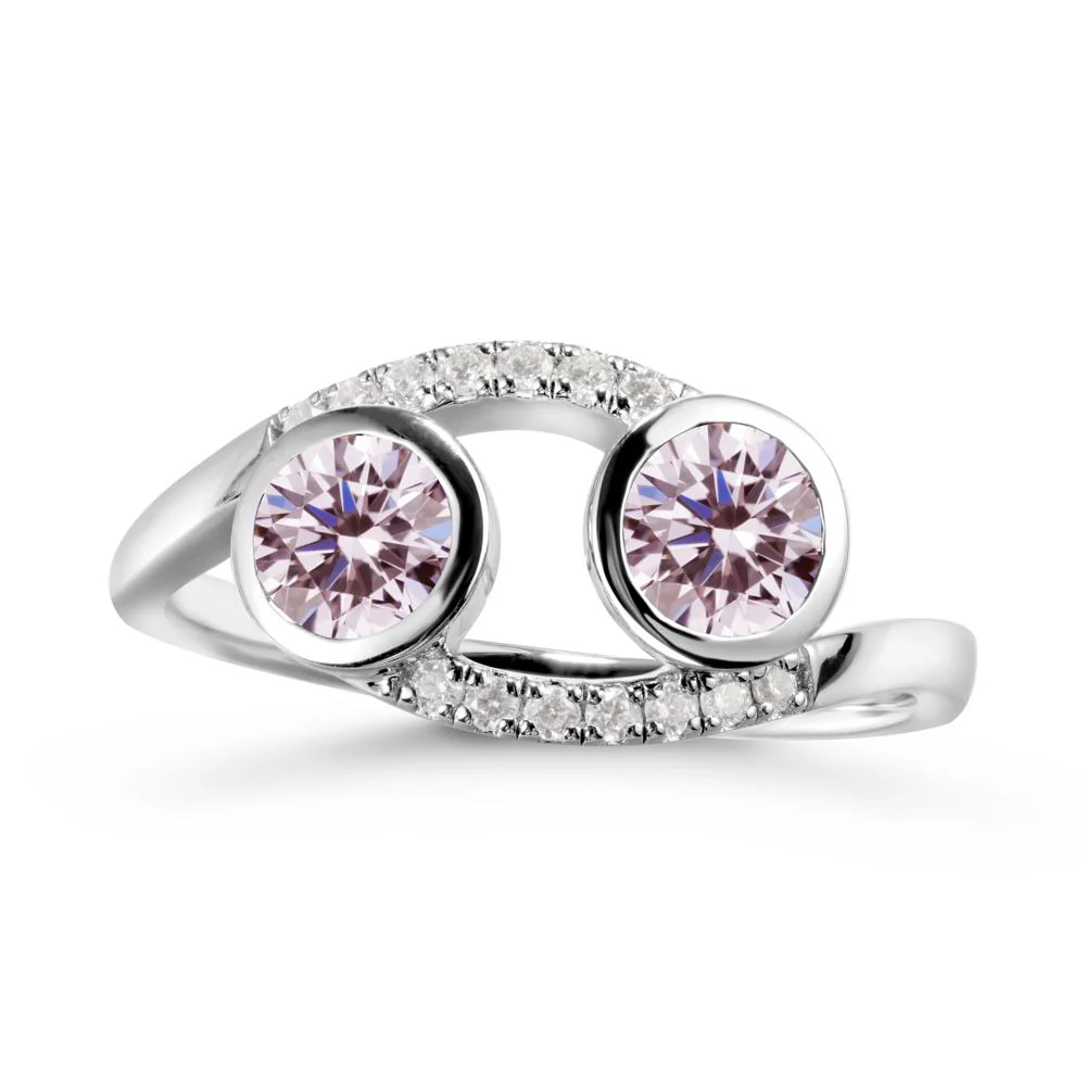 Cancer Zodiac Bypass Pink Cubic Zirconia Ring -Protective & Elegant - Image 9