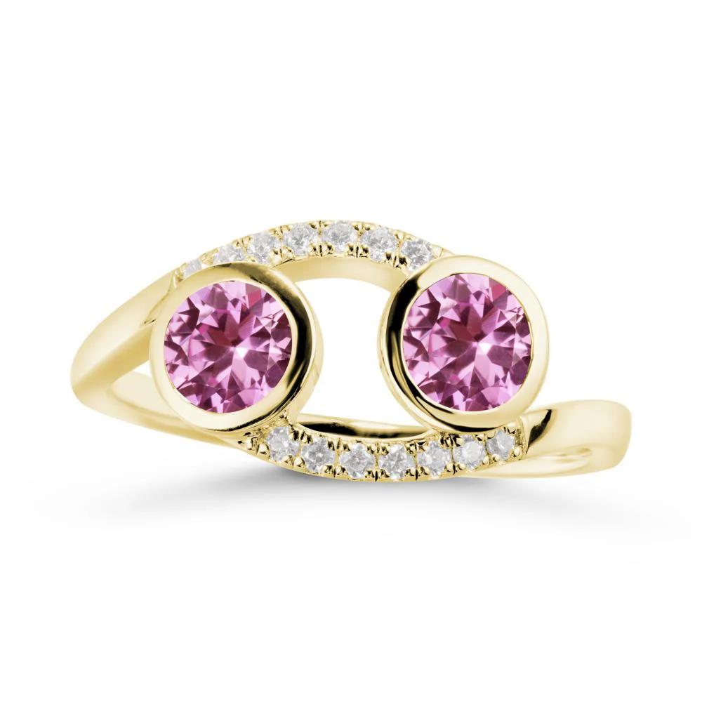 Cancer Zodiac Bypass Pink Sapphire Ring -Protective & Elegant - Image 6