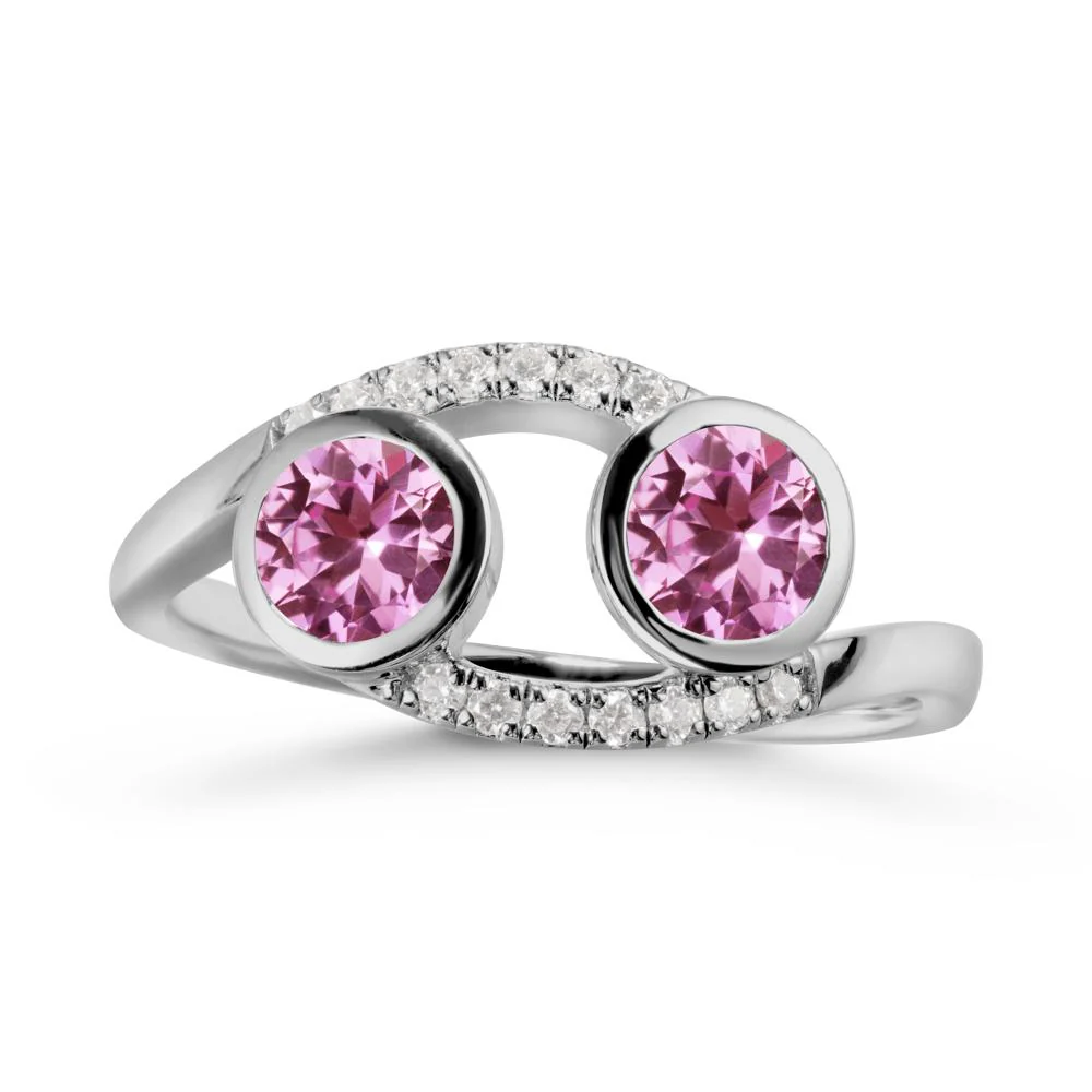 Cancer Zodiac Bypass Pink Sapphire Ring -Protective & Elegant - Image 8