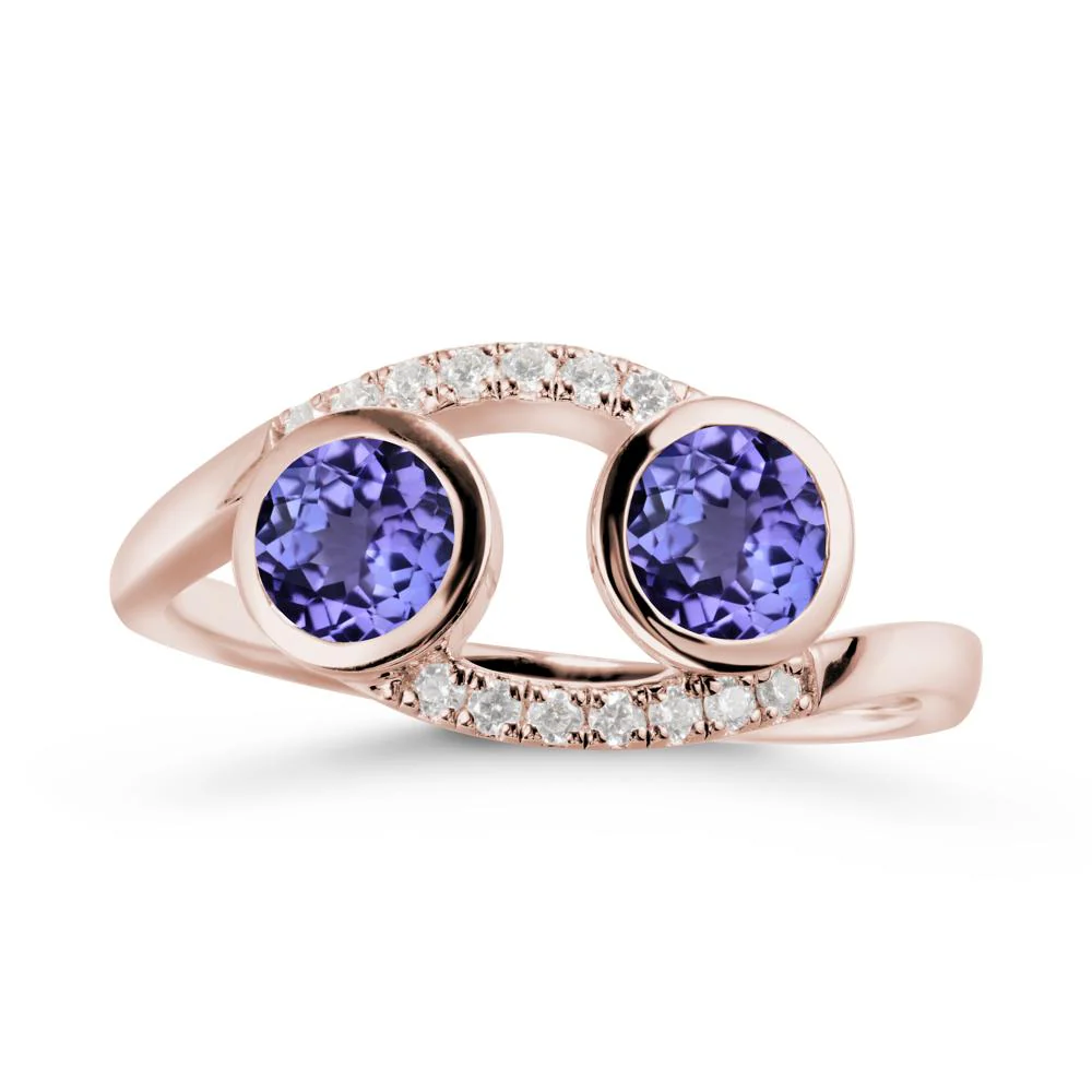 Cancer Zodiac Bypass Tanzanite Ring -Protective & Elegant - Image 2