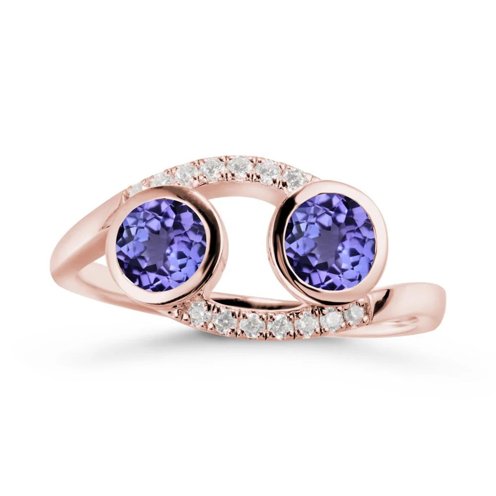Cancer Zodiac Bypass Tanzanite Ring -Protective & Elegant - Image 5