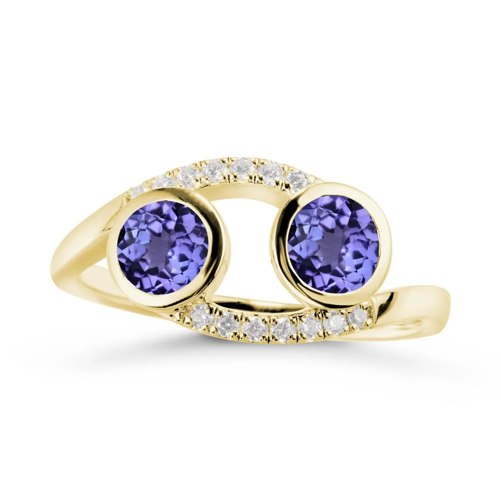 Cancer Zodiac Bypass Tanzanite Ring -Protective & Elegant - Image 7