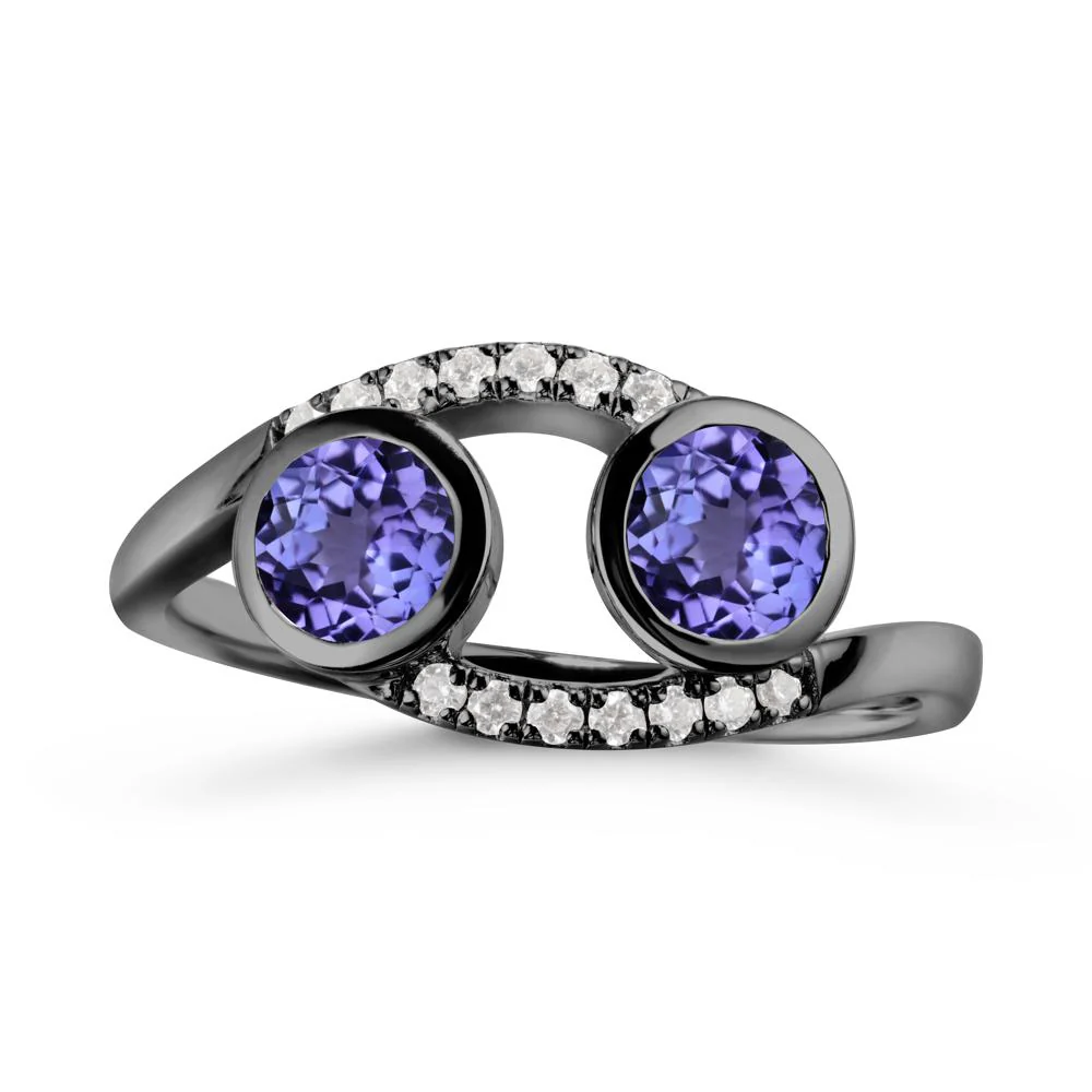 Cancer Zodiac Bypass Tanzanite Ring -Protective & Elegant - Image 8
