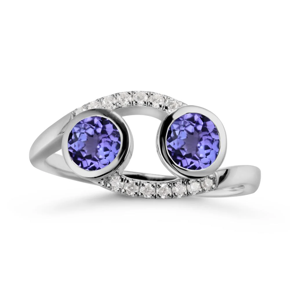 Cancer Zodiac Bypass Tanzanite Ring -Protective & Elegant - Image 9