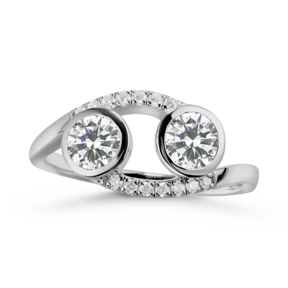 Cancer Zodiac Toi Et Moi Cubic Zirconia Ring - Image 8