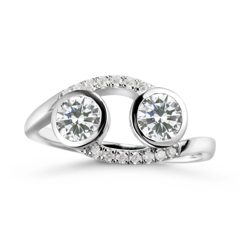 Cancer Zodiac Toi Et Moi Cubic Zirconia Ring - Image 9