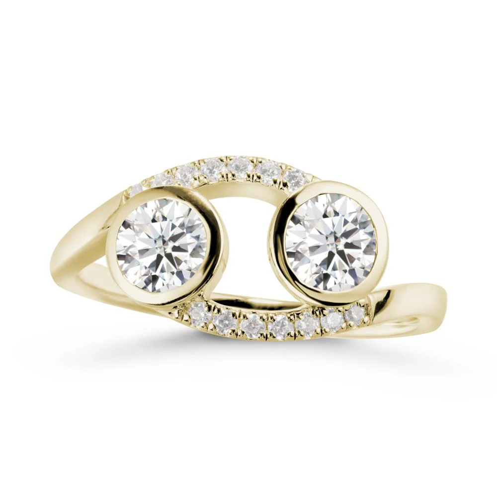 Cancer Zodiac Toi Et Moi Moissanite Ring