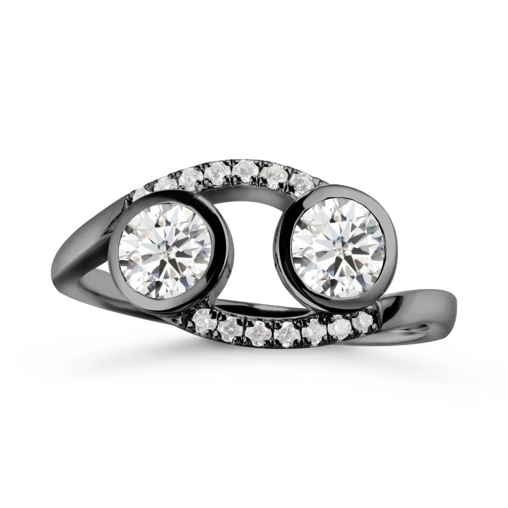 Cancer Zodiac Toi Et Moi Moissanite Ring - Image 7