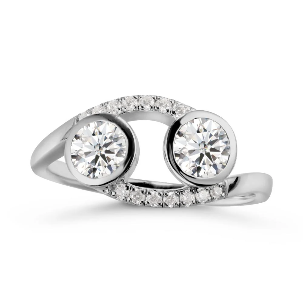 Cancer Zodiac Toi Et Moi Moissanite Ring - Image 8