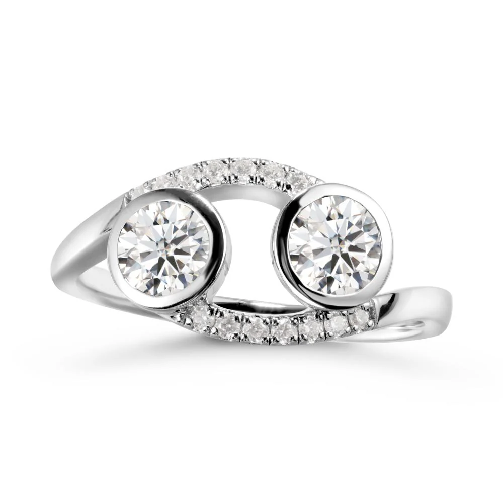 Cancer Zodiac Toi Et Moi Moissanite Ring - Image 9