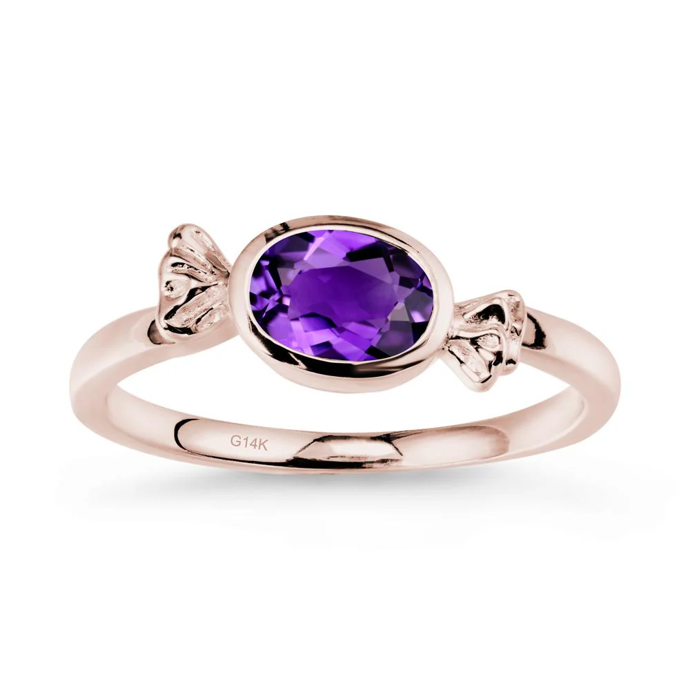 Candy Inspired Solitaire Amethyst Ring - Image 2
