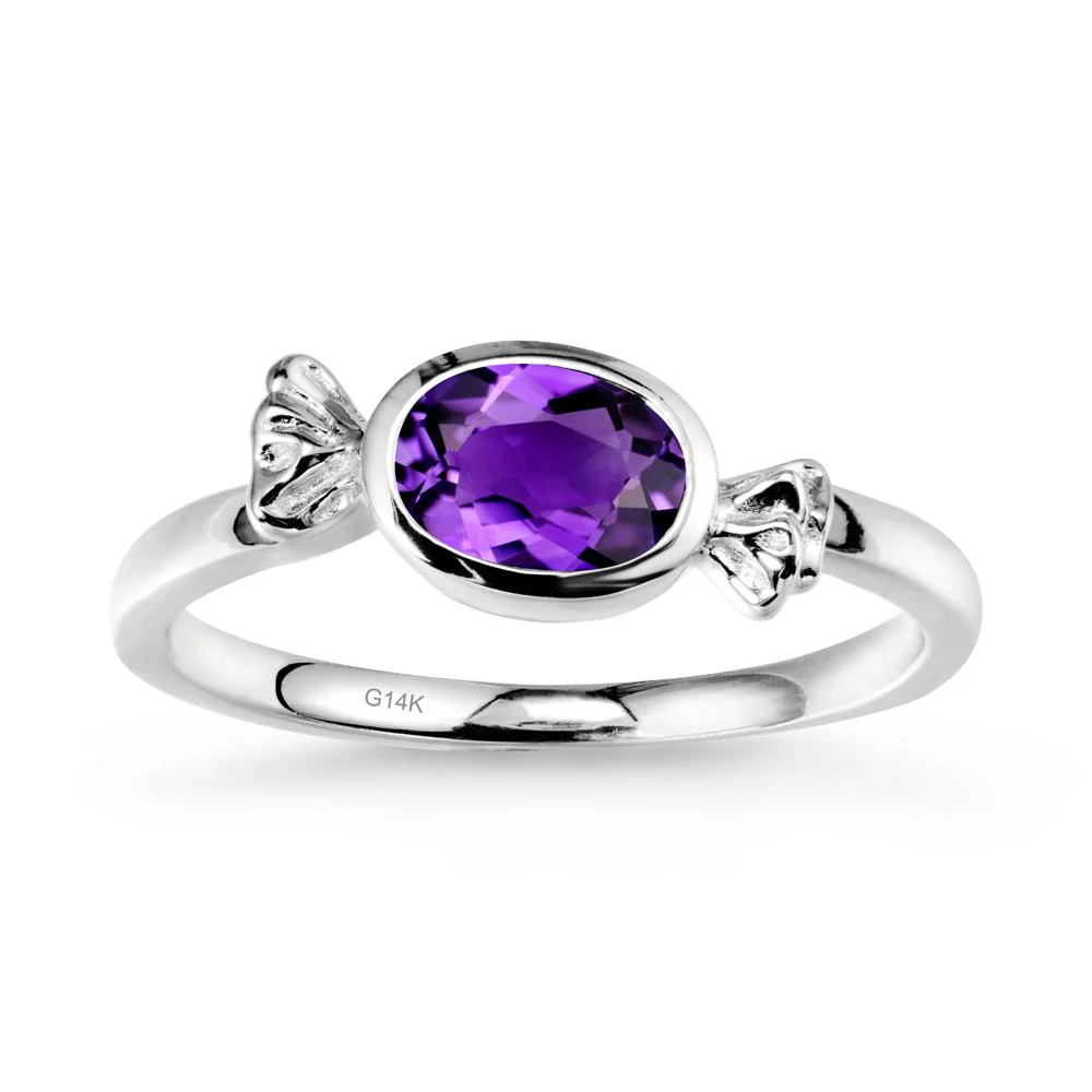 Candy Inspired Solitaire Amethyst Ring - Image 3
