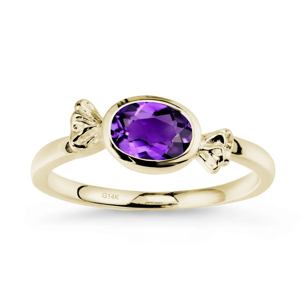 Candy Inspired Solitaire Amethyst Ring - Image 4