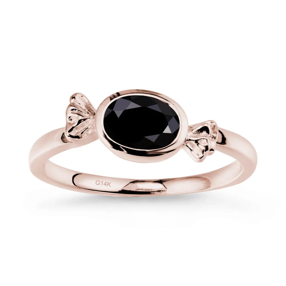 Candy Inspired Solitaire Black Spinel Ring - Image 2