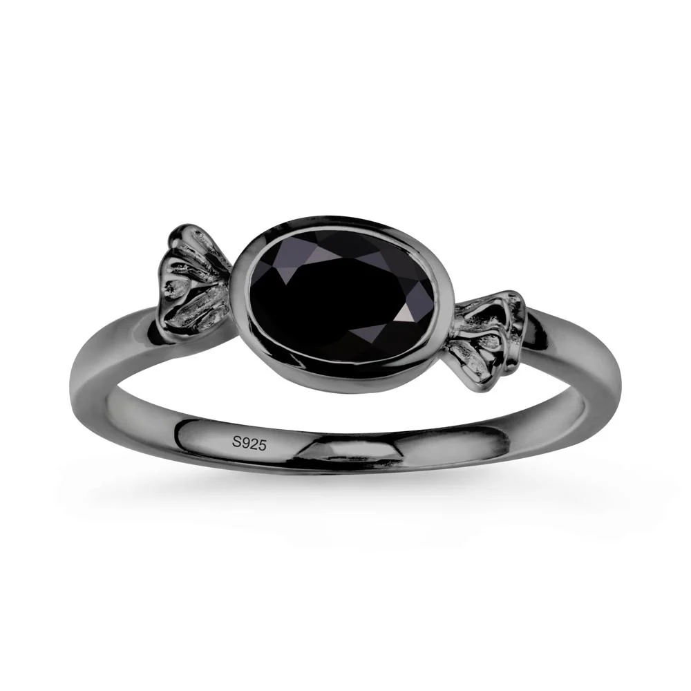 Candy Inspired Solitaire Black Spinel Ring - Image 8