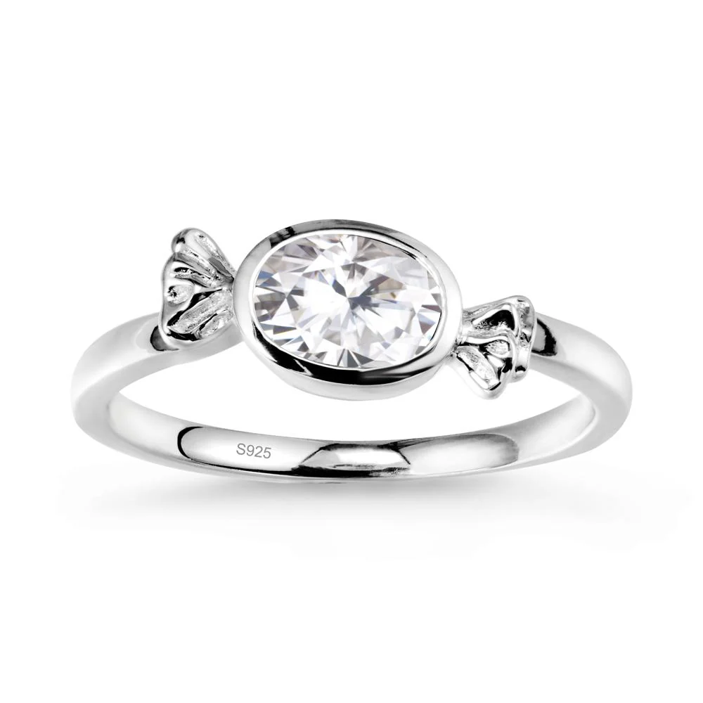 Candy Inspired Solitaire Moissanite Ring - Image 9