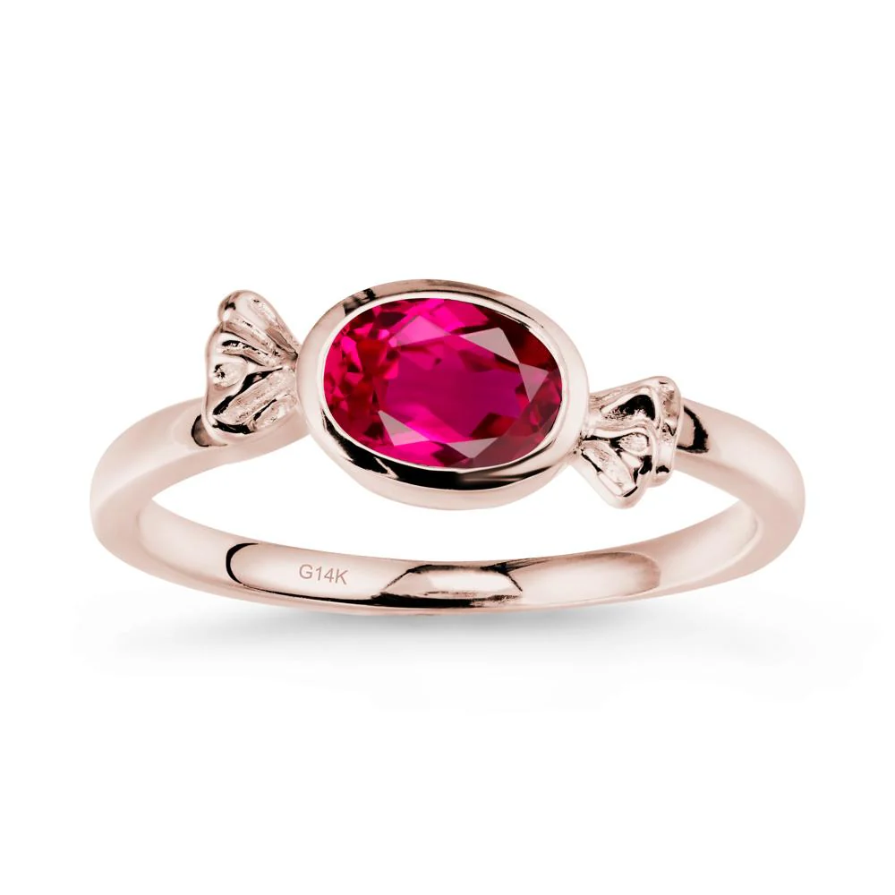 Candy Inspired Solitaire Ruby Ring