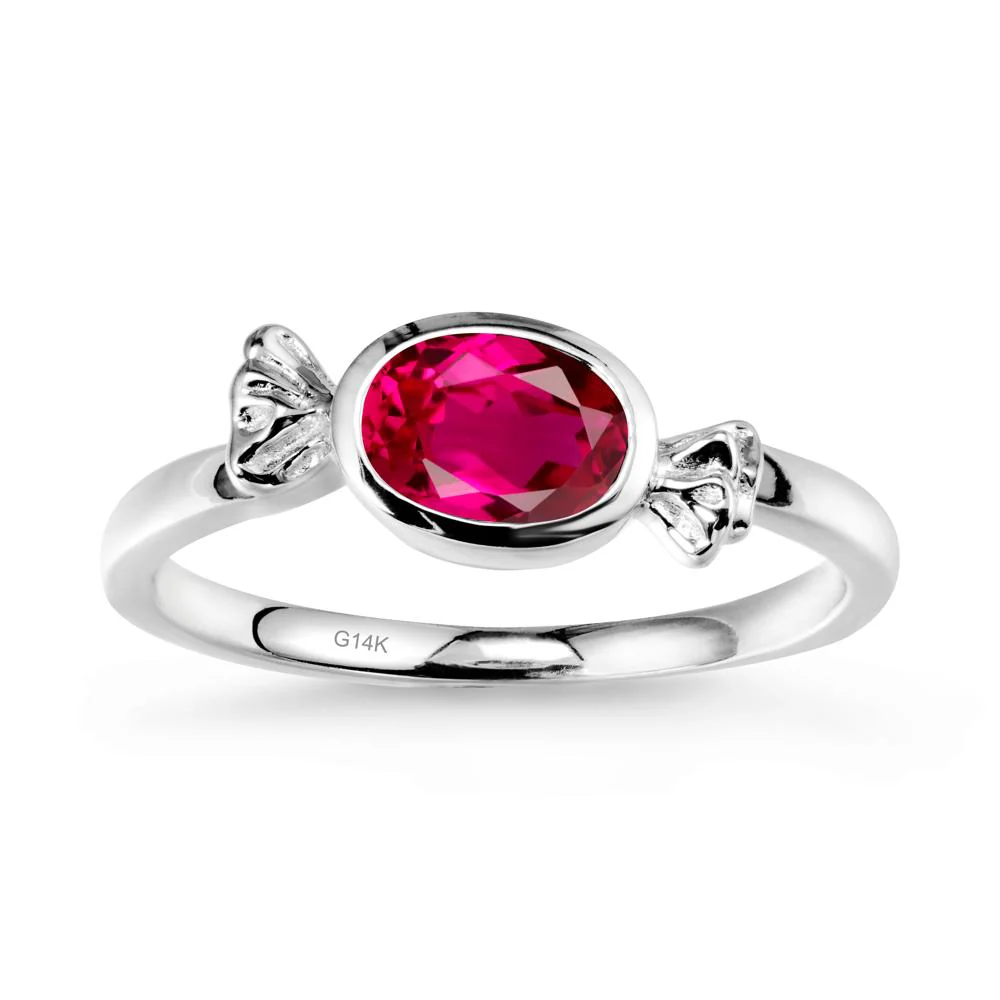 Candy Inspired Solitaire Ruby Ring - Image 2