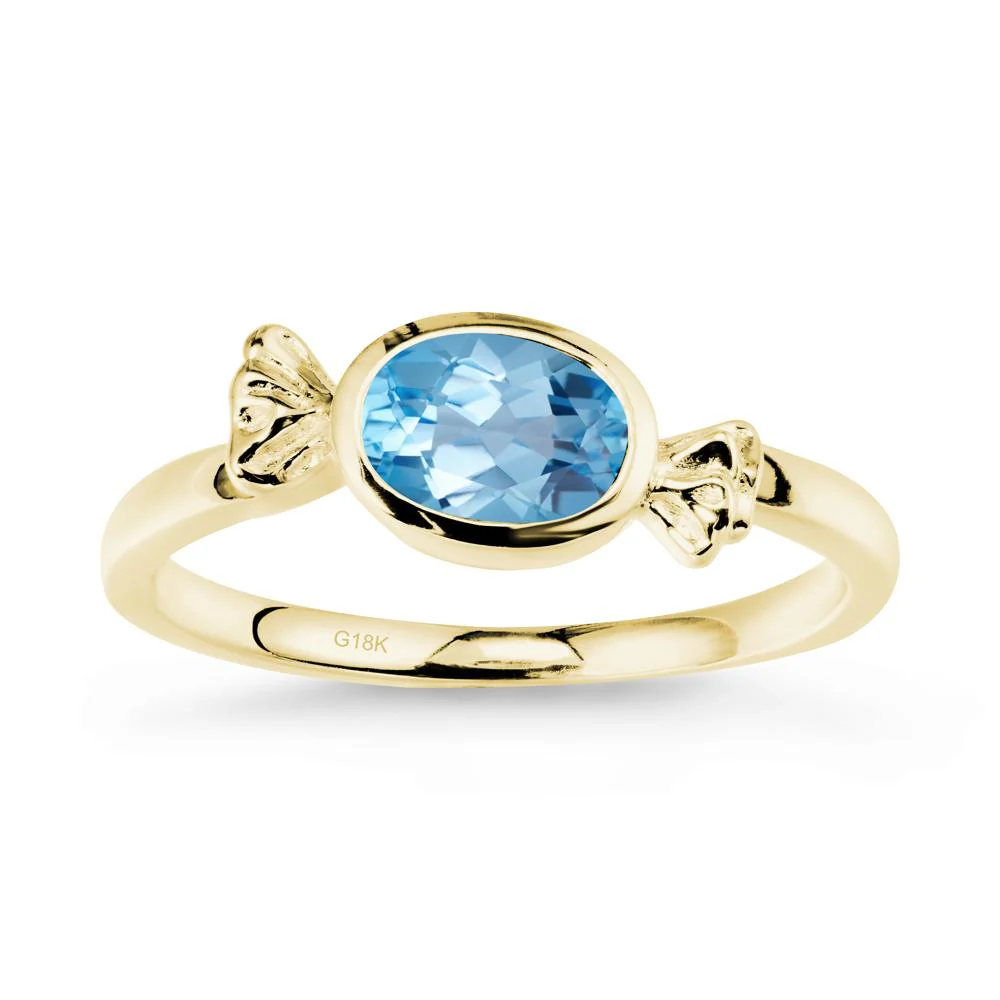 Candy Inspired Solitaire Swiss Blue Topaz Ring - Image 6