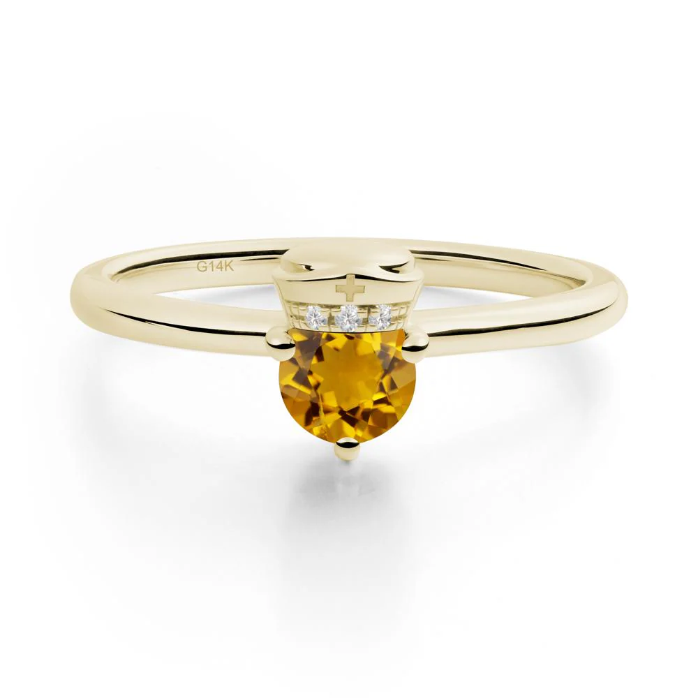 Cap Inspired Round Citrine Ring - Image 8