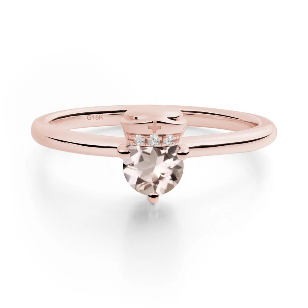 Cap Inspired Round Morganite Ring - Image 9