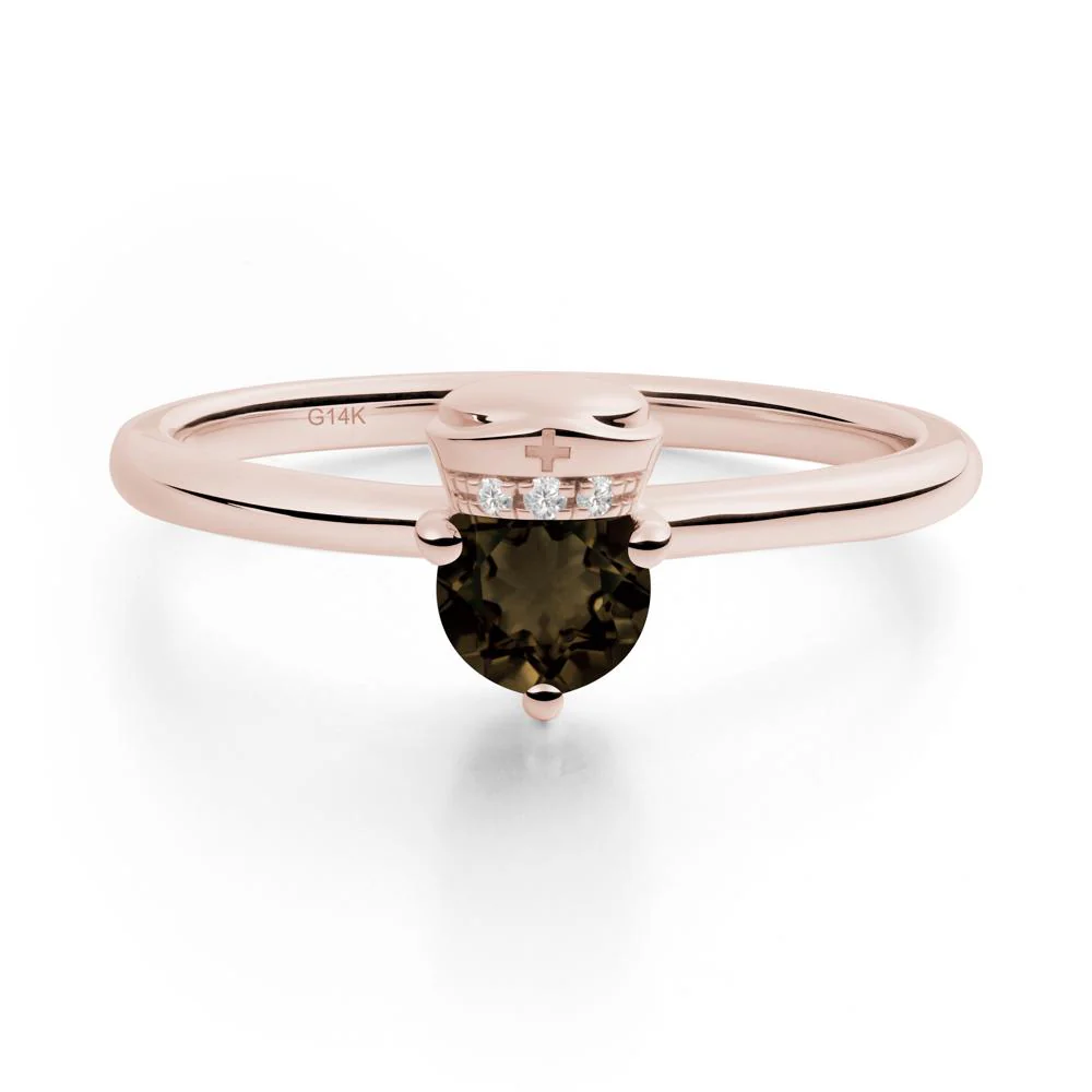 Cap Inspired Round Smoky Quartz Ring - Image 7