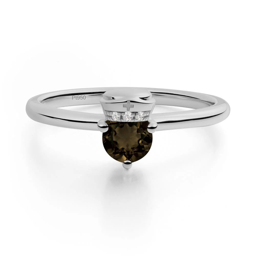 Cap Inspired Round Smoky Quartz Ring - Image 9