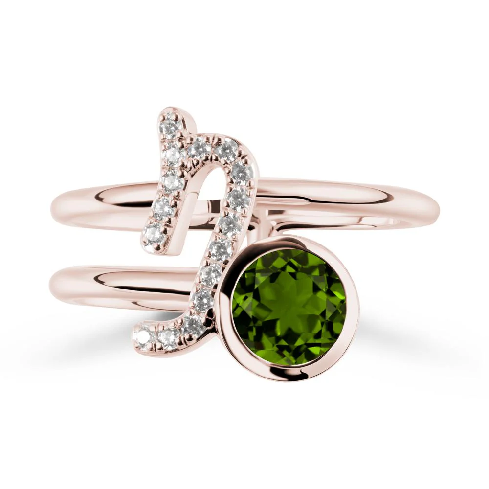 Capricorn Zodiac Round Diopside Ring - Image 2