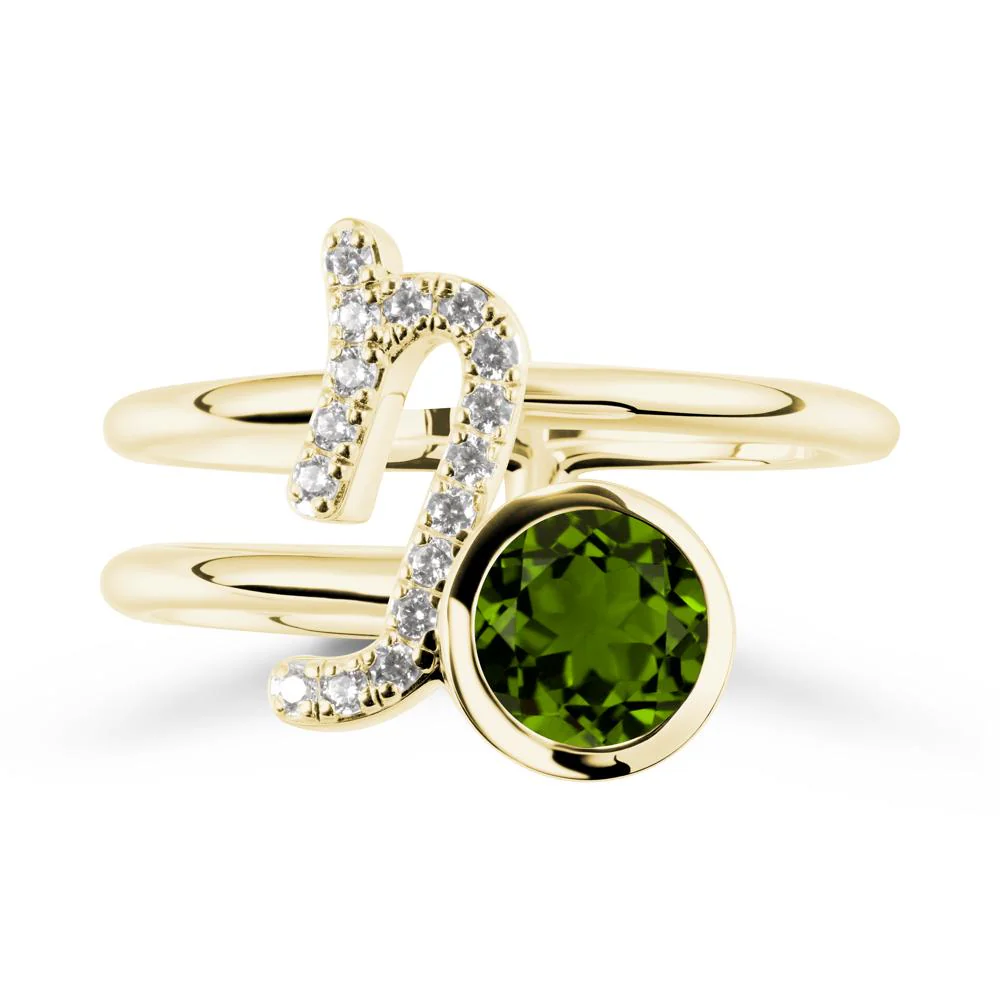 Capricorn Zodiac Round Diopside Ring - Image 7