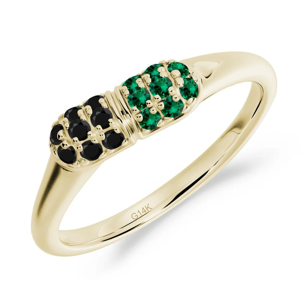 Capsule Inspired Cluster Black Spinel and Emerald Ring - Image 4