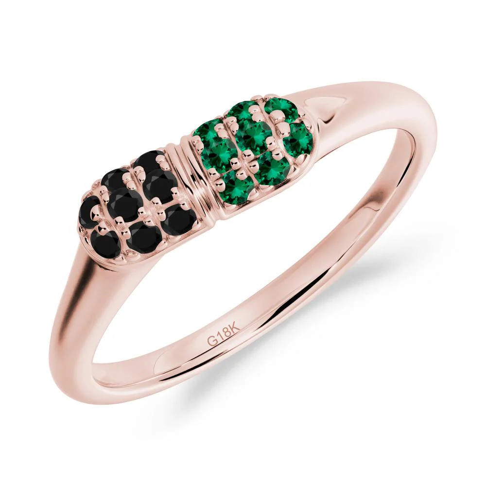Capsule Inspired Cluster Black Spinel and Emerald Ring - Image 5