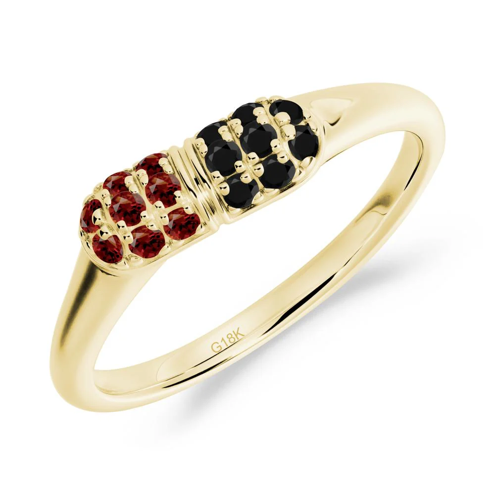 Capsule Inspired Cluster Garnet and Black Spinel Ring - Image 2