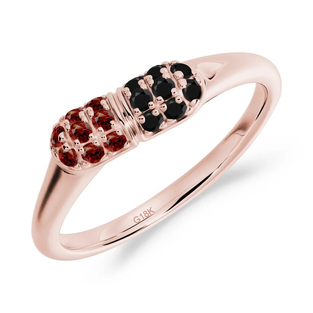 Capsule Inspired Cluster Garnet and Black Spinel Ring - Image 8