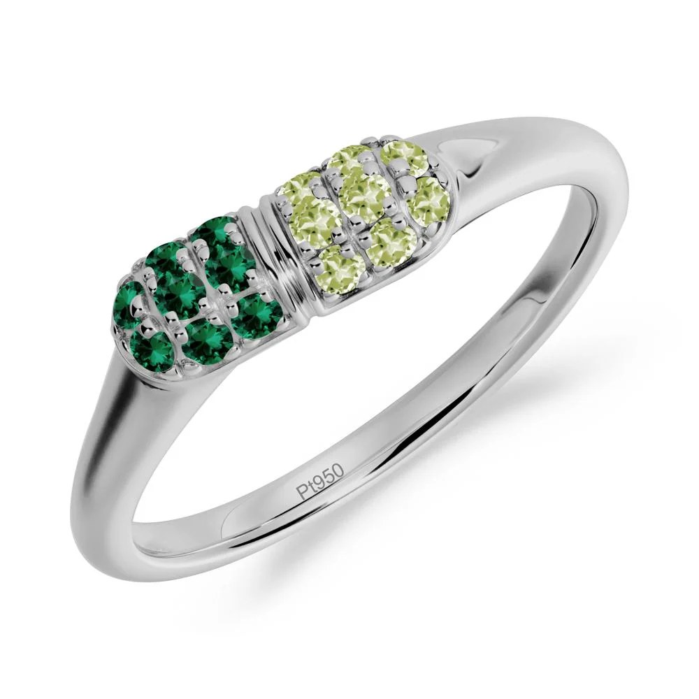 Capsule Inspired Cluster Peridot and Emerald Ring - Image 3