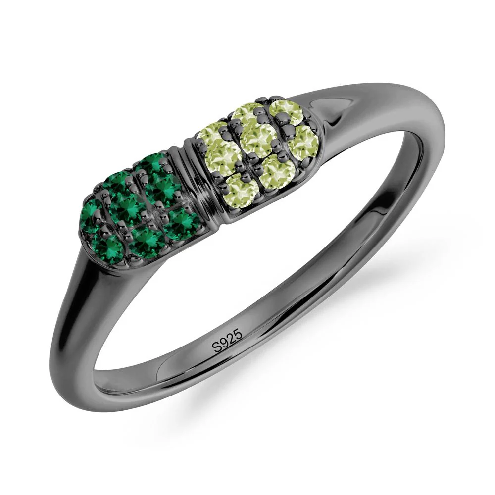 Capsule Inspired Cluster Peridot and Emerald Ring - Image 4