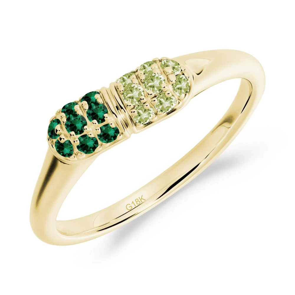 Capsule Inspired Cluster Peridot and Emerald Ring - Image 5