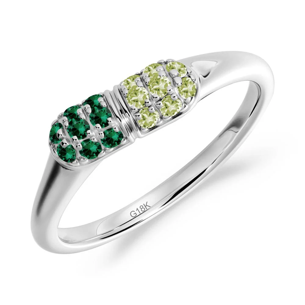 Capsule Inspired Cluster Peridot and Emerald Ring - Image 7