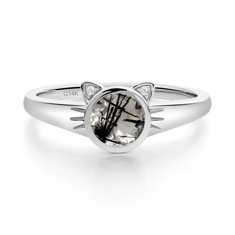 Car Ear Inspired Black Rutilated Quartz Ring - Image 3