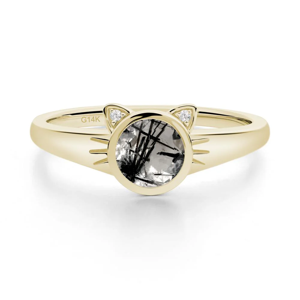 Car Ear Inspired Black Rutilated Quartz Ring - Image 4
