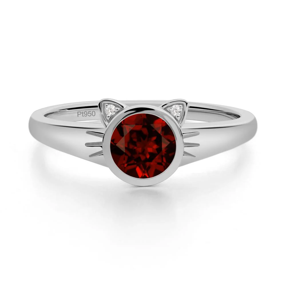Car Ear Inspired Garnet Ring