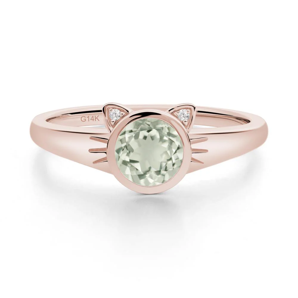 Car Ear Inspired Green Amethyst Ring - Image 6
