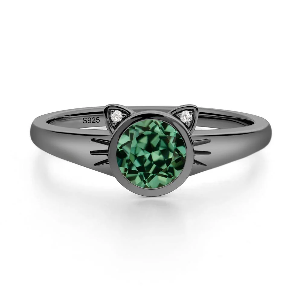 Car Ear Inspired Green Sapphire Ring