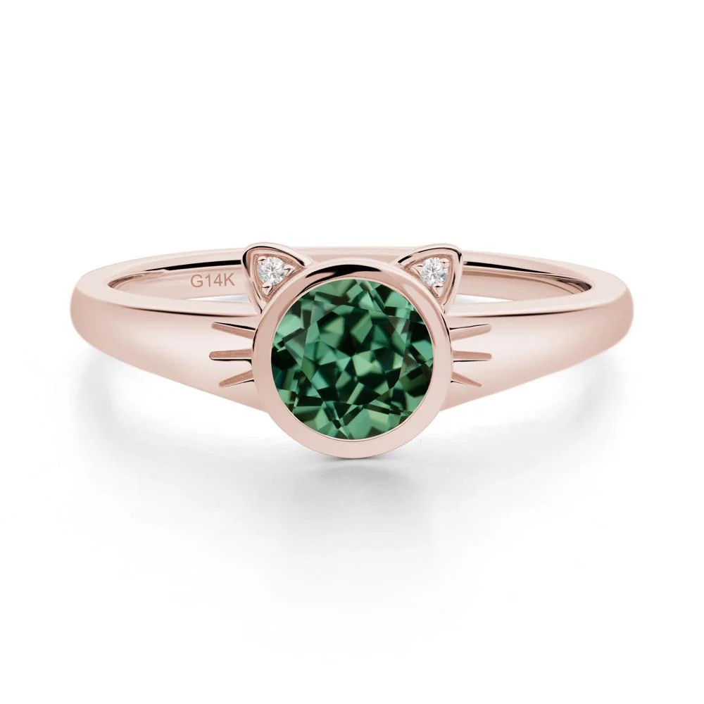 Car Ear Inspired Green Sapphire Ring - Image 2