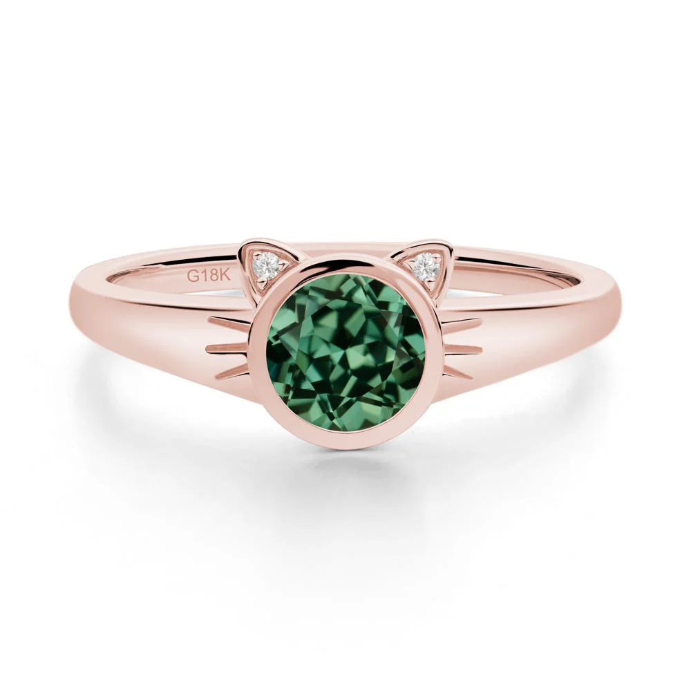 Car Ear Inspired Green Sapphire Ring - Image 5