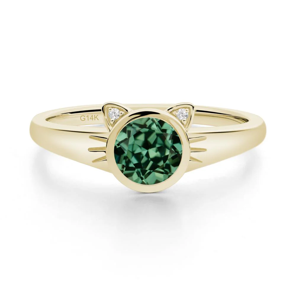 Car Ear Inspired Green Sapphire Ring - Image 6